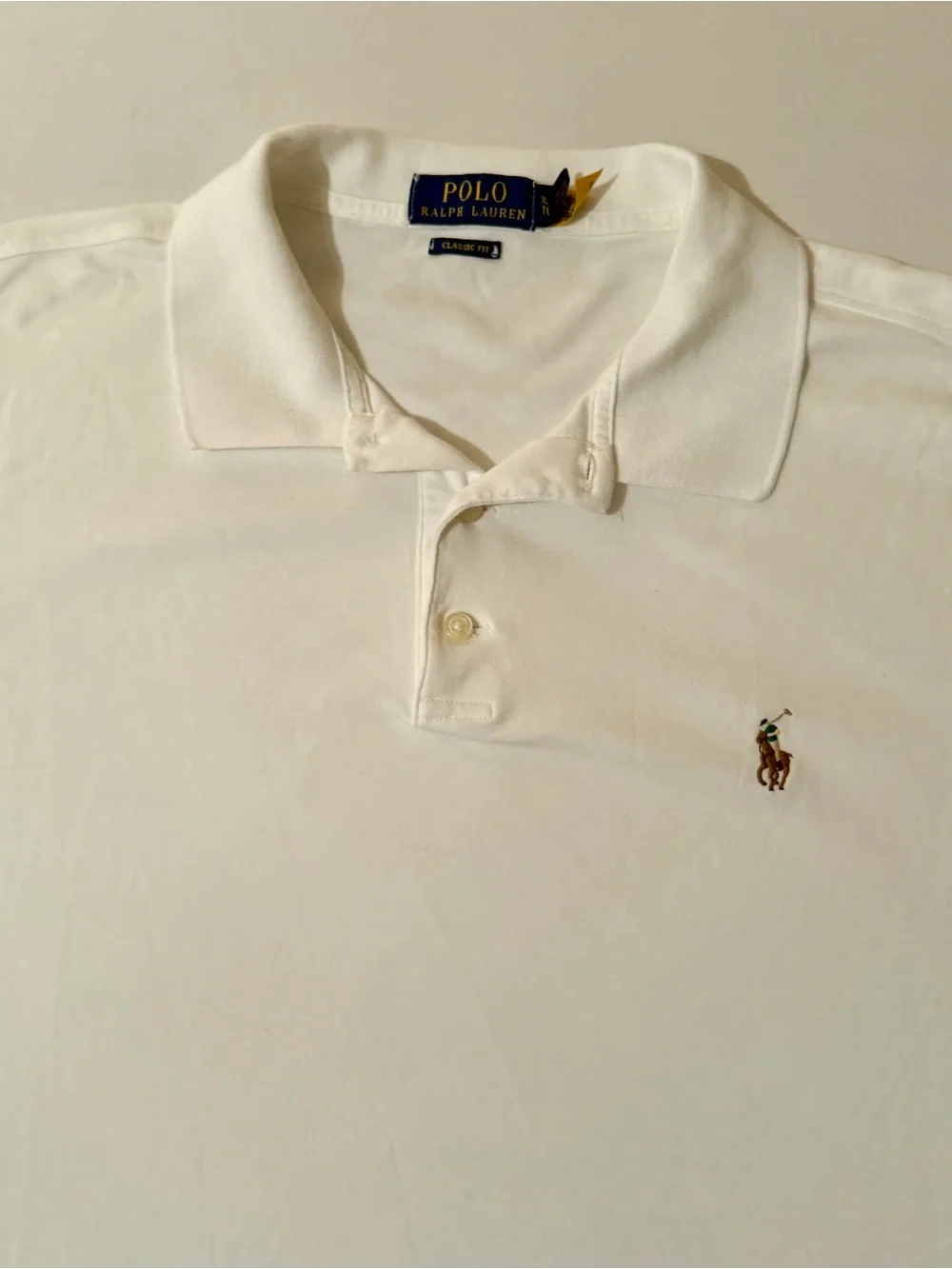 Polo Ralph Lauren Polo Mens XL White Flesh Pony Short Sleeve Preppy Classic Fit